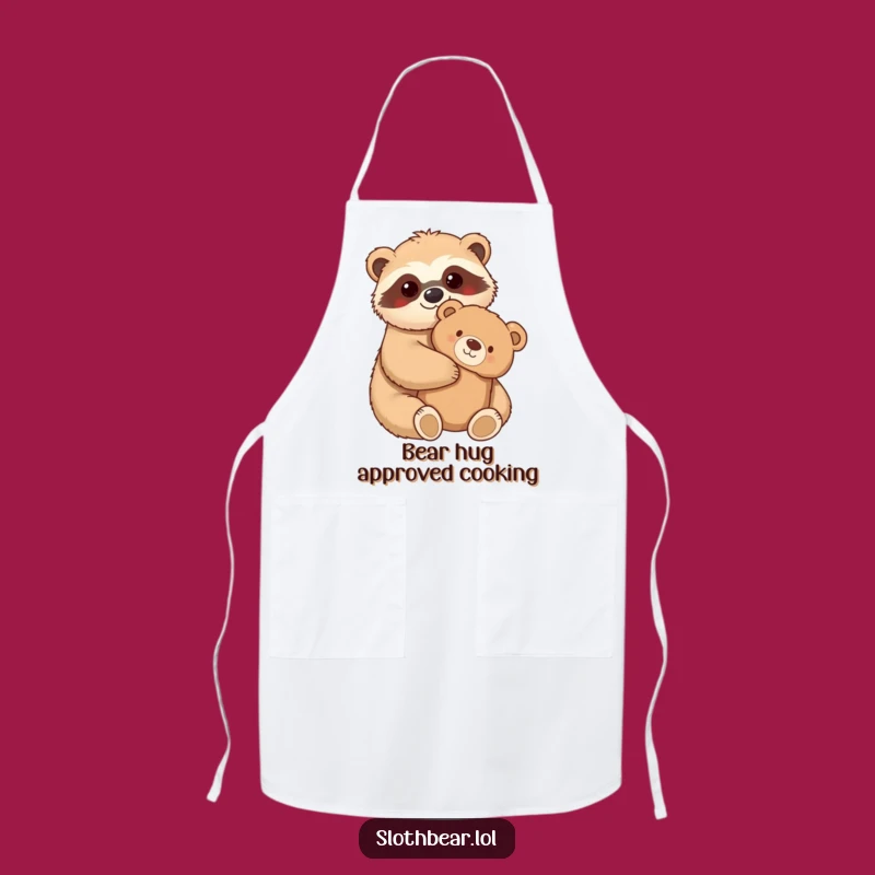 Funny Sloth Bear Apron: Bake With Hugs, Sweet & Funny Gift!