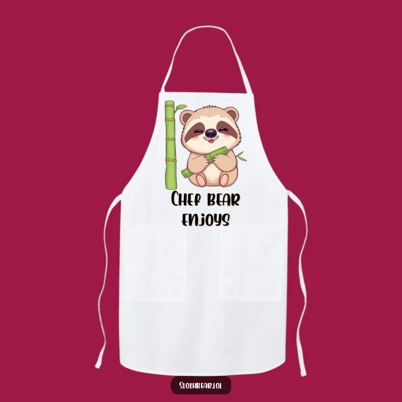 Funny Sloth Bear Apron: Cook with Calmness, Perfect Funny Gift for Gentle Chefs
