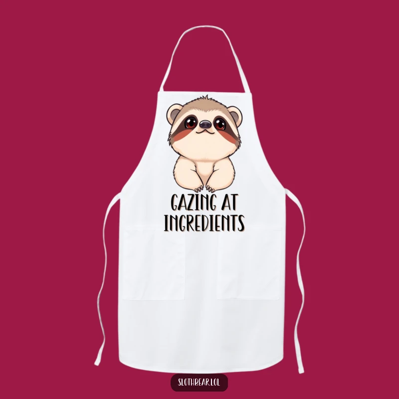Funny Curious Sloth Bear Apron: Cook with Charm and Whimsy in the Kitchen