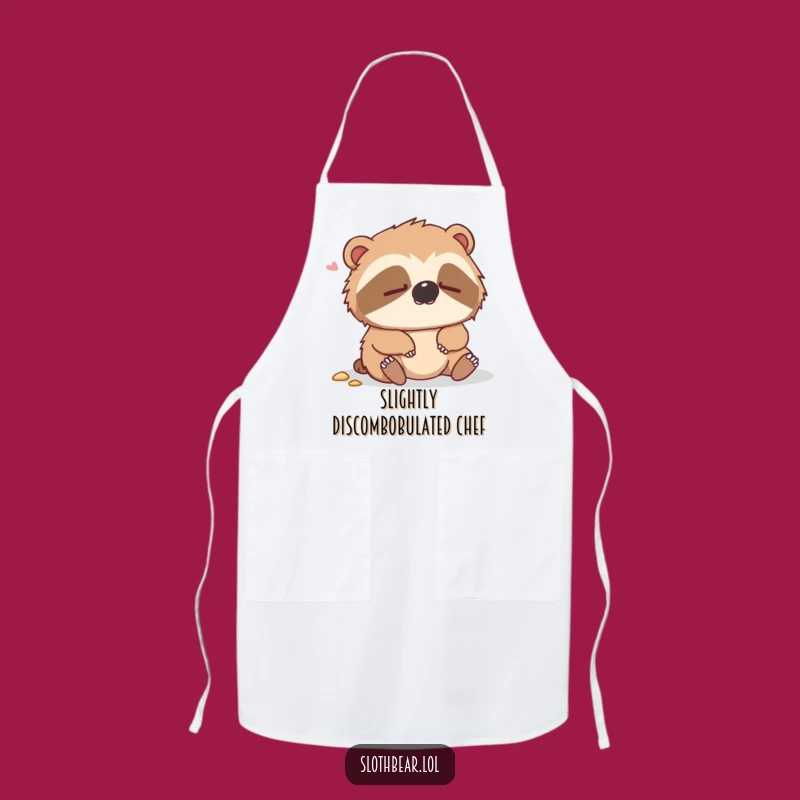 Funny Dazed Sloth Bear Apron a Hilarious Kitchen Gift