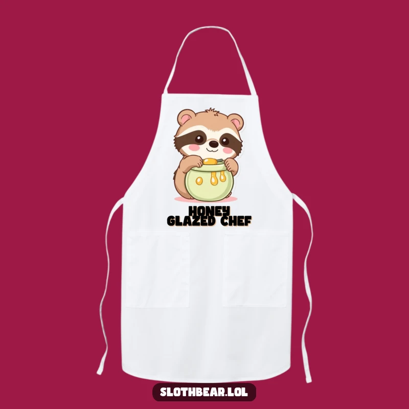 Funny Kawaii Sloth Bear Apron: Cute Chef Character for a Sweet and Funny Gift