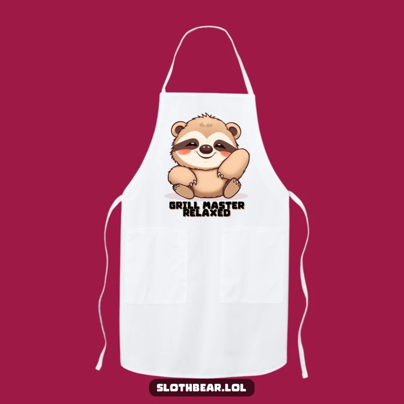 Funny Lazy Sloth Bear Grin Apron - Kitchen Relaxation Essential