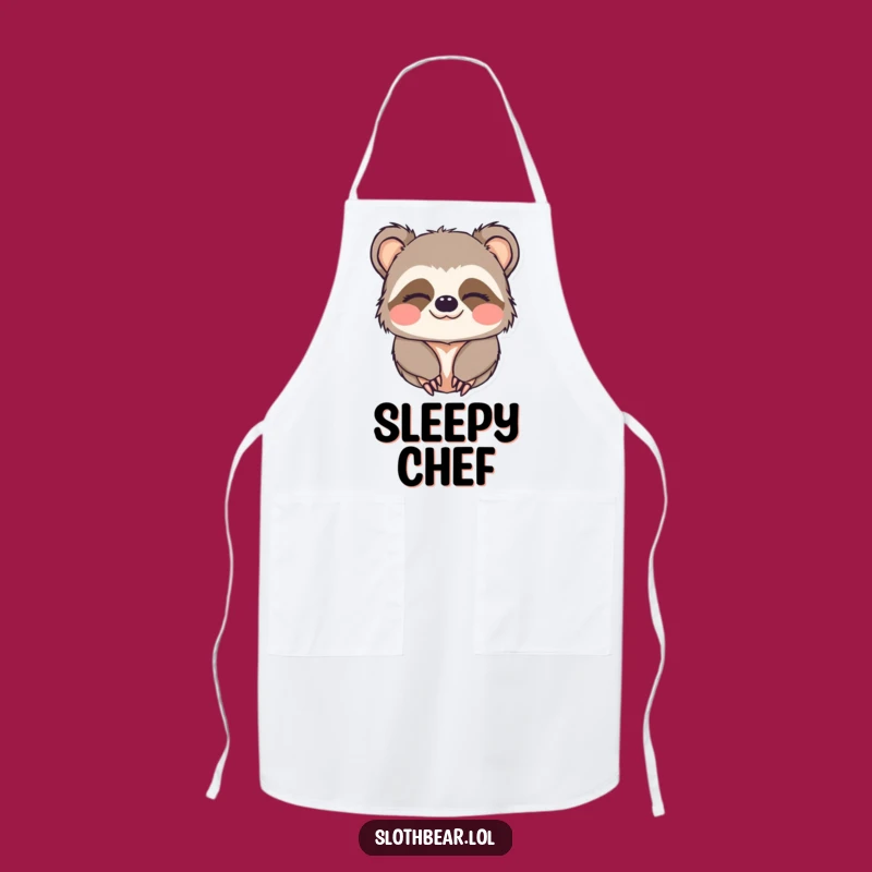 Funny Sloth Bear Apron: Sleepy Charm, Perfect Kitchen Funny Gift!