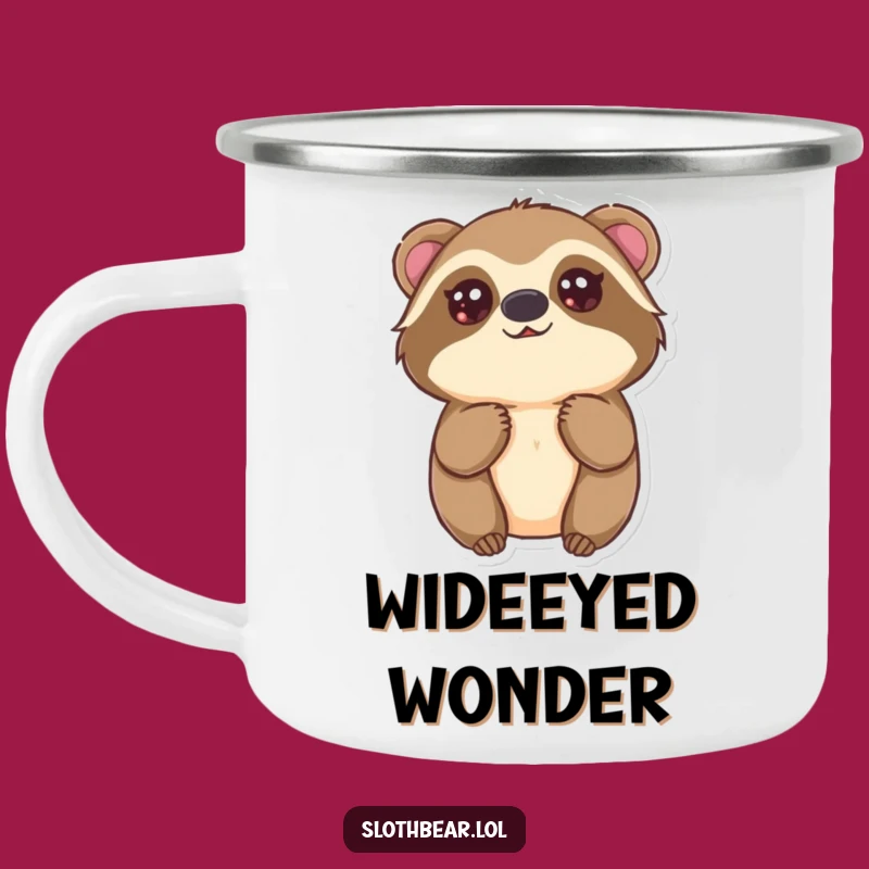 Funny Kawaii Sloth Bear Camping Mug: Innocent Bear for Outdoor Fun Gift