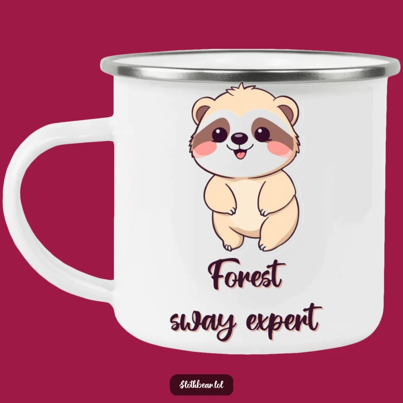 Funny Kawaii Sloth Bear Camping Mug: Relaxed Character for Outdoor Fun Gift