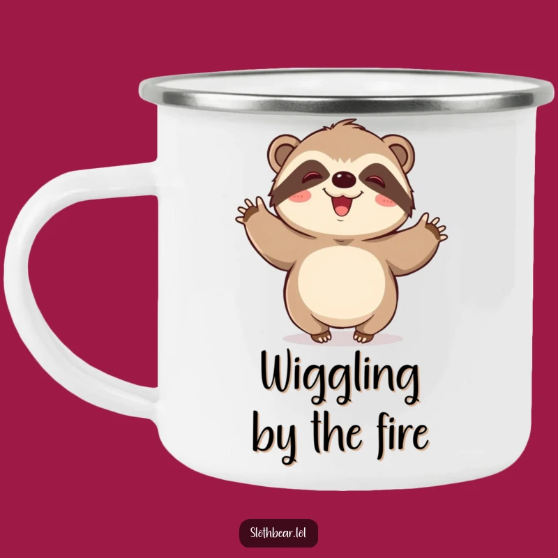 Funny Kawaii Sloth Bear Wiggle Camping Mug: Joyful Adventures