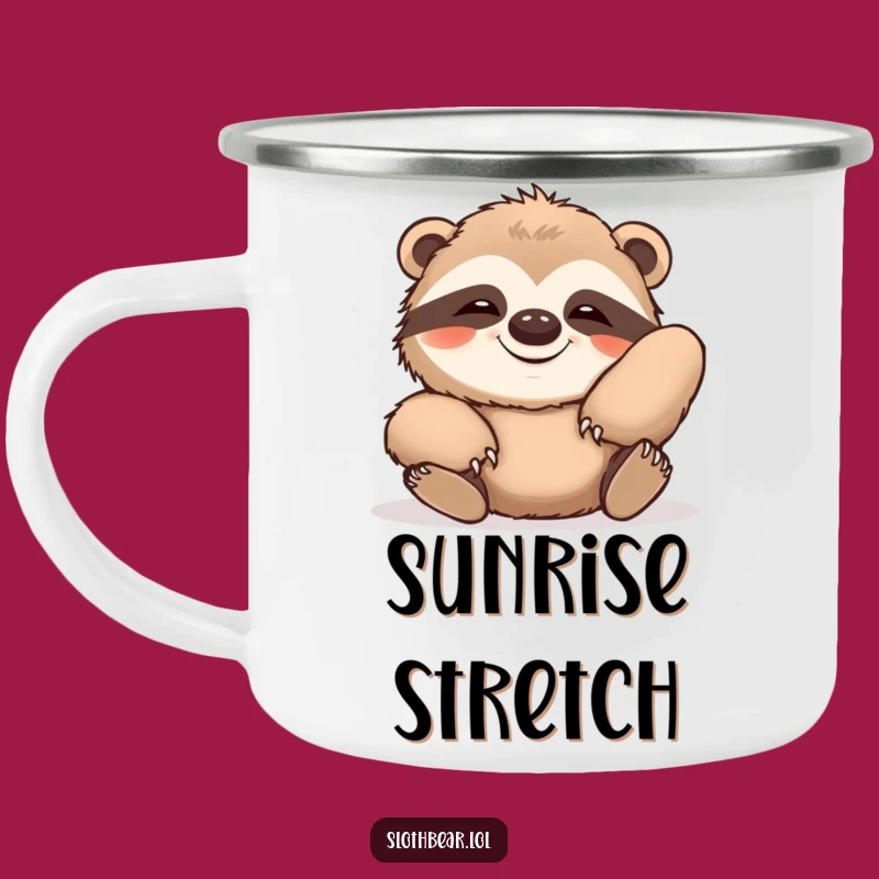Funny Lazy Sloth Bear Grin Camping Mug - Relaxed Adventure Fuel
