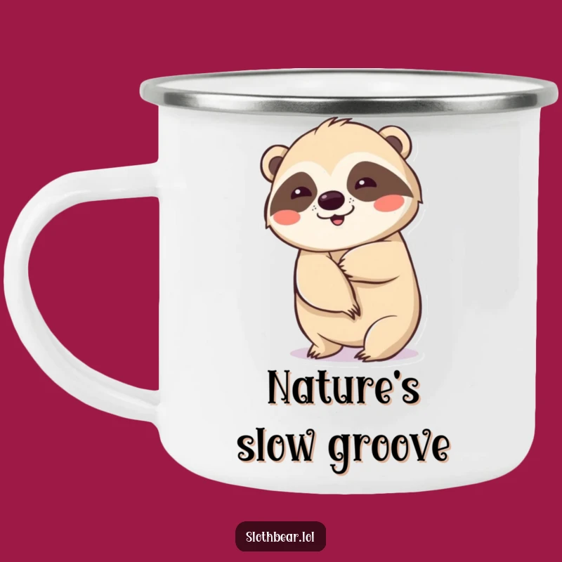 Funny Wiggling Sloth Bear Camping Mug for Trailside Fun