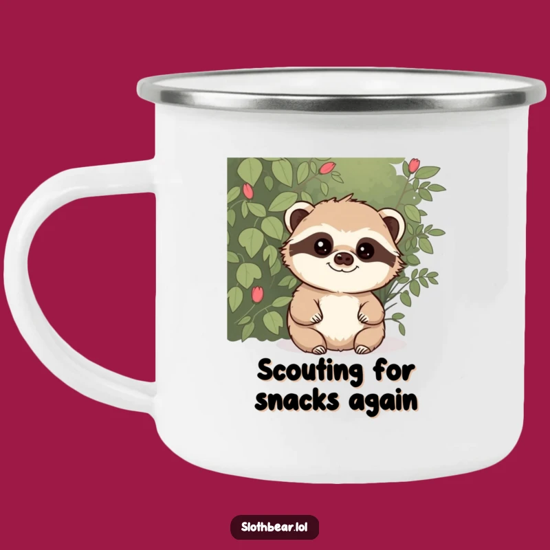 Funny Mischievous Sloth Bear Camping Mug - Outdoor Intrigue and Humorous Sips