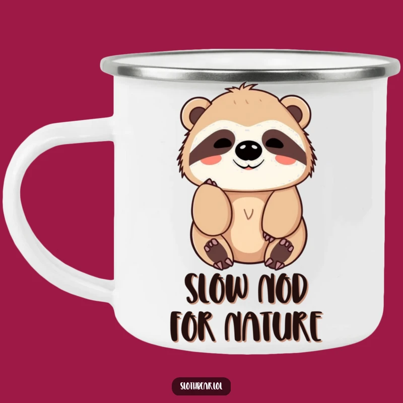 Funny Sloth Bear Camping Mug: Friendly Nod for Calm Outdoors!