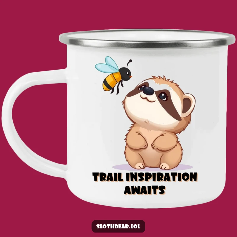 Funny Sloth Bear & Bee Camping Mug: Outdoor Humor, Perfect Adventure Gift