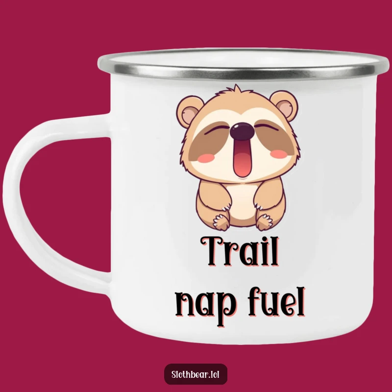 Funny Sloth Bear Yawn Camping Mug - Durable Outdoor Drinkware for Relaxed Adventures