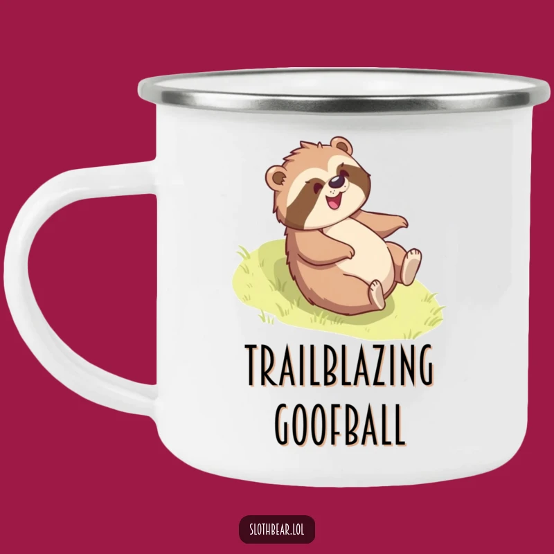 Joyful Funny Sloth Bear Roll Camping Mug: Outdoor Fun, Perfect Funny Gift!