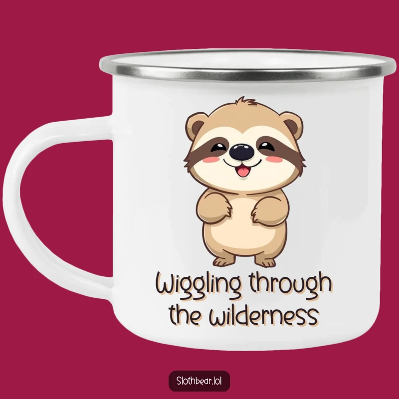 Funny Sloth Bear Wiggle Camping Mug - Outdoor Moves and Humorous Sips