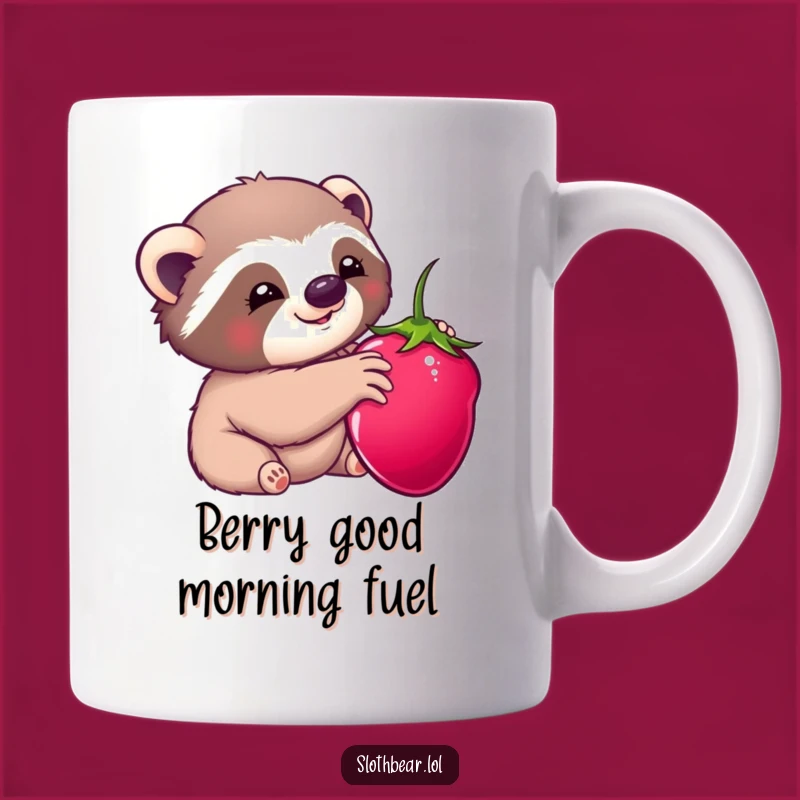 Funny Kawaii Sloth Bear Berry Mug: Sweet Treat For Delightful Mornings