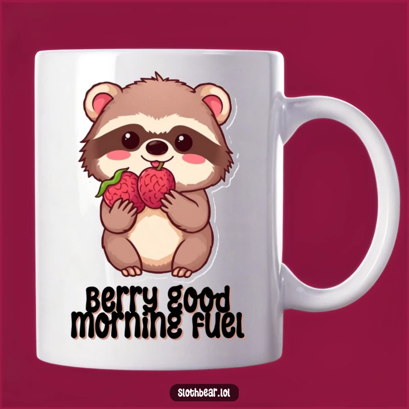 Funny Kawaii Sloth Bear Berry Mug - Delightful & Hilarious Gift for Joy