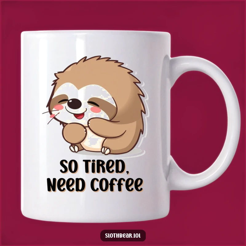 Funny Kawaii Sloth Bear Yawning Mug: Adorable Sleepy Bear Perfect Funny Gift