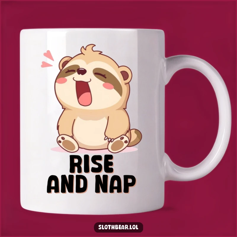 Funny Relaxed Sloth Bear Mug: Content Sigh Dessert Lover Gift