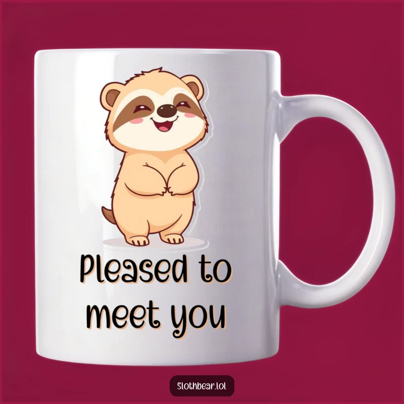 Funny Sloth Bear Mug: Delighted Bear Standing Proud, a Joyful and Funny Gift