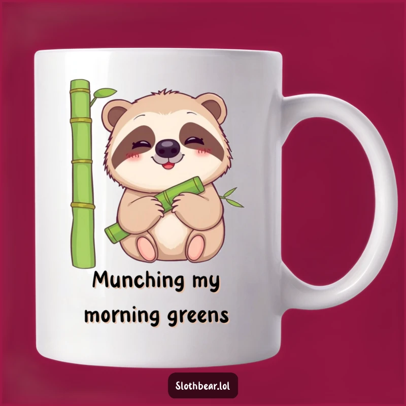 Funny Sloth Bear Mug: Gentle Bamboo Muncher, Perfect Funny Gift for Nature Lovers