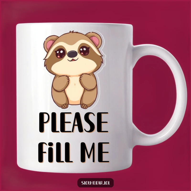 Funny Kawaii Sloth Bear Mug: Innocent Gaze for a Sweet and Funny Gift