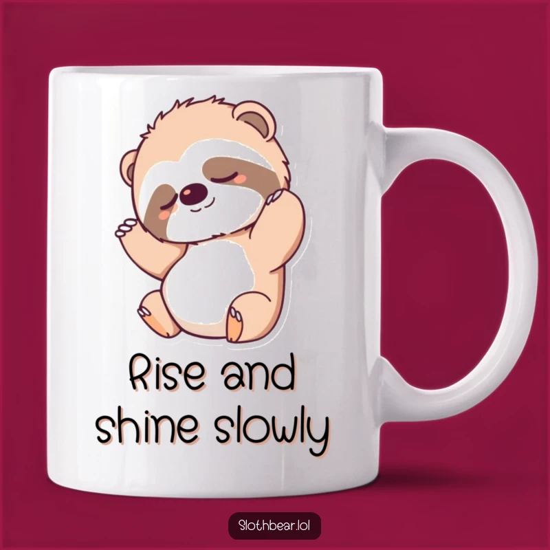 Funny Stretching Sloth Bear Mug: Wake Up Slowly with This Comical Gift