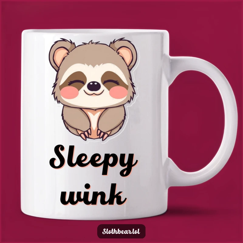 Funny Sloth Bear Mug: Sleepy Wink, Perfect Cozy Funny Gift!