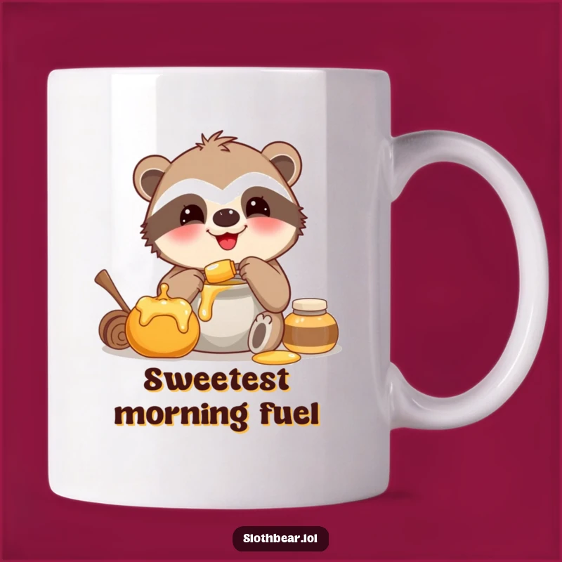 Funny Happy Honey Sloth Bear Mug a Sweet Treat Gift