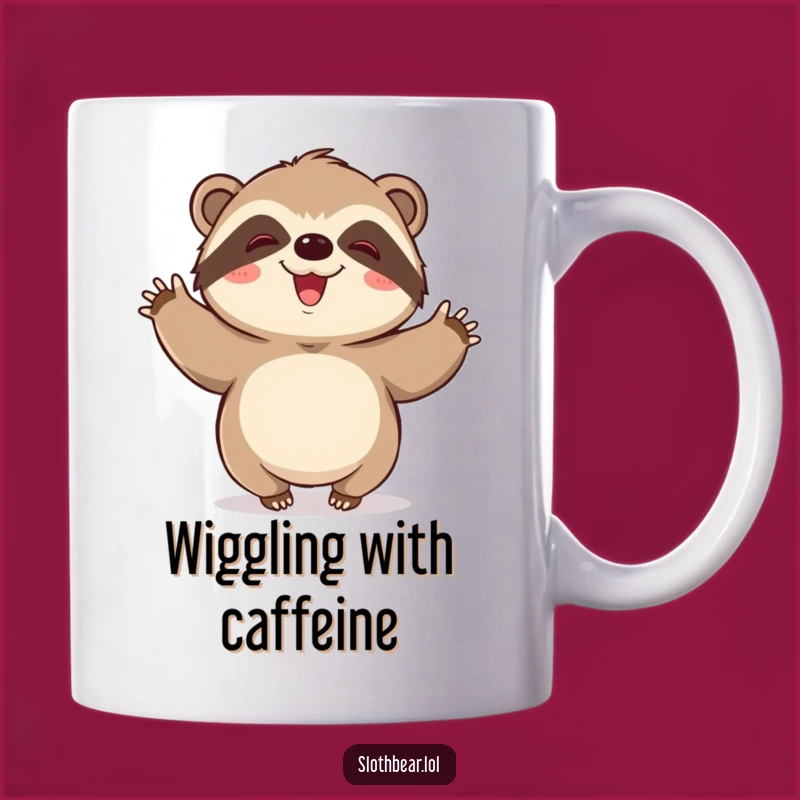 Funny Kawaii Sloth Bear Wiggle Mug: Joyful Character For Relaxing Sips