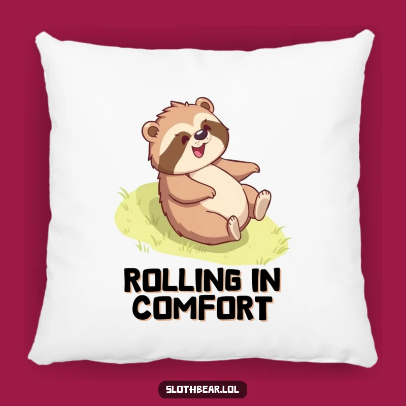 Comfy Funny Sloth Bear Roll Pillow: Soft & Joyful Decor, Best Funny Gift!