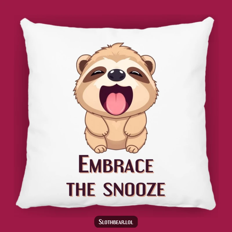 Comfy Funny Sloth Bear Yawn Pillow: Adorable & Hilarious Home Decor, Best Funny Gift!