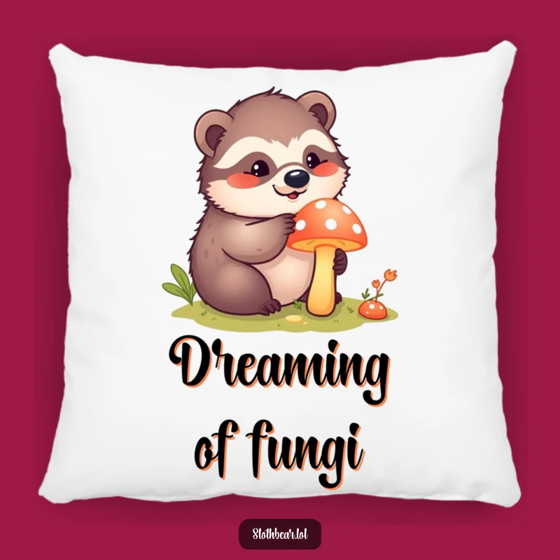 Funny Kawaii Sloth Bear Mushroom Pillow - Soft & Intriguing Comfort Gift