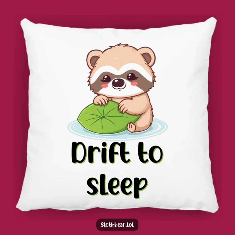 Funny Sloth Bear Pillow: Cozy Leaf Nudge, Perfect Comfort Funny Gift!