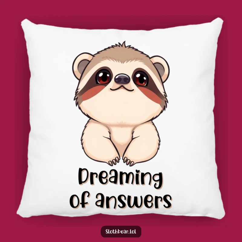 Funny Curious Sloth Bear Pillow: Cozy Up with This Adorable and Humorous Accent