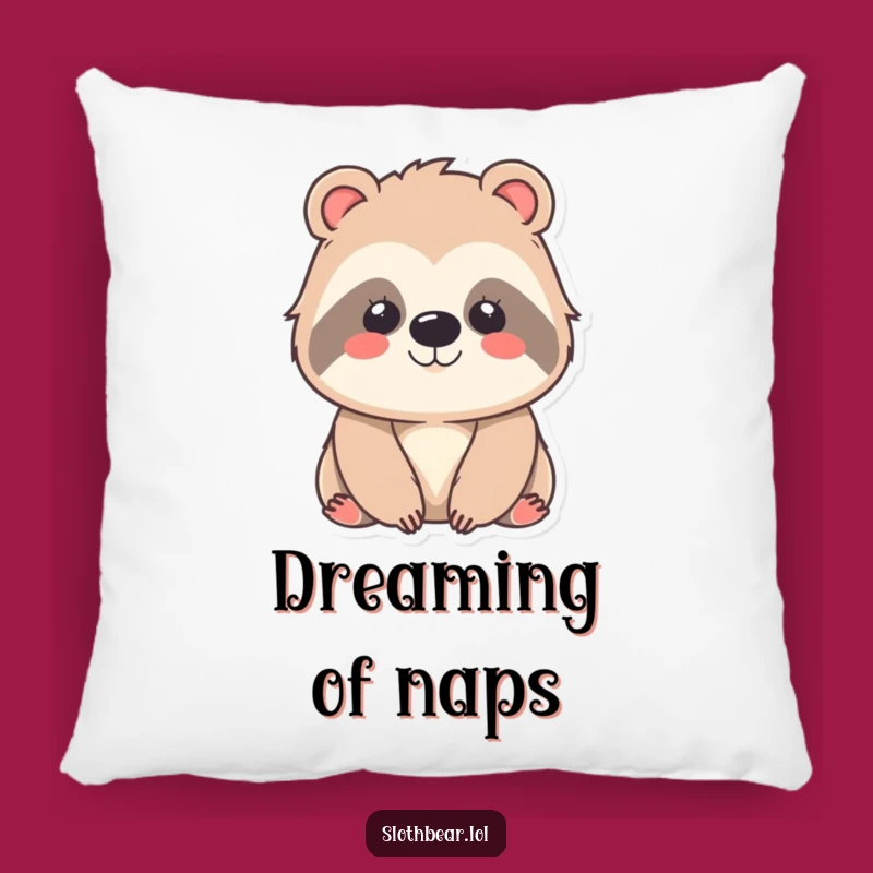 Funny Kawaii Sloth Bear Pillow: Cuddle Up with a Contented Smile Gift