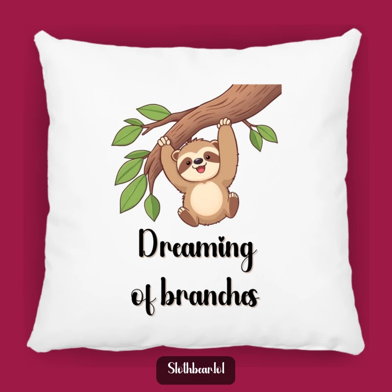 Funny Kawaii Sloth Bear Swinging Pillow - Cozy & Hilarious Decorative Accent