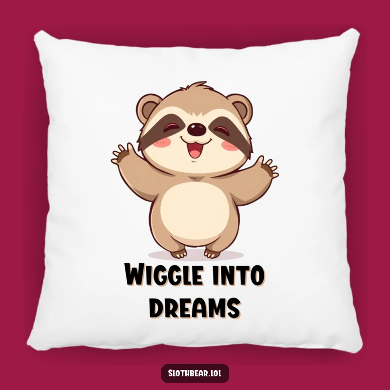 Funny Kawaii Sloth Bear Wiggle Pillow: Cozy Comfort With Joyful Art