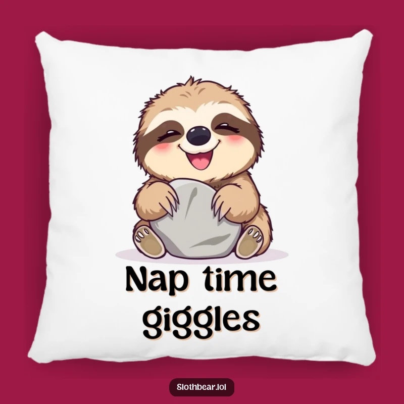 Funny Sloth Bear Giggle Pillow: Cozy Up with Playful Comfort