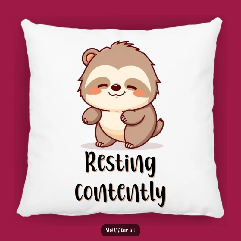 Funny Sloth Bear Pillow: Cozy Contentment, Perfect Funny Gift for Relaxation