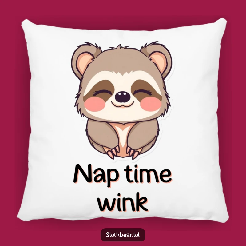 Funny Sloth Bear Pillow: Cozy Wink, Perfect Comfort Funny Gift!