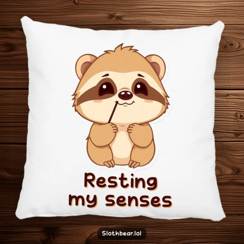 Funny Sloth Bear Pillow showing a curious character sniffing the air, perfect for adding comfort with a hint of jungle intrigue.