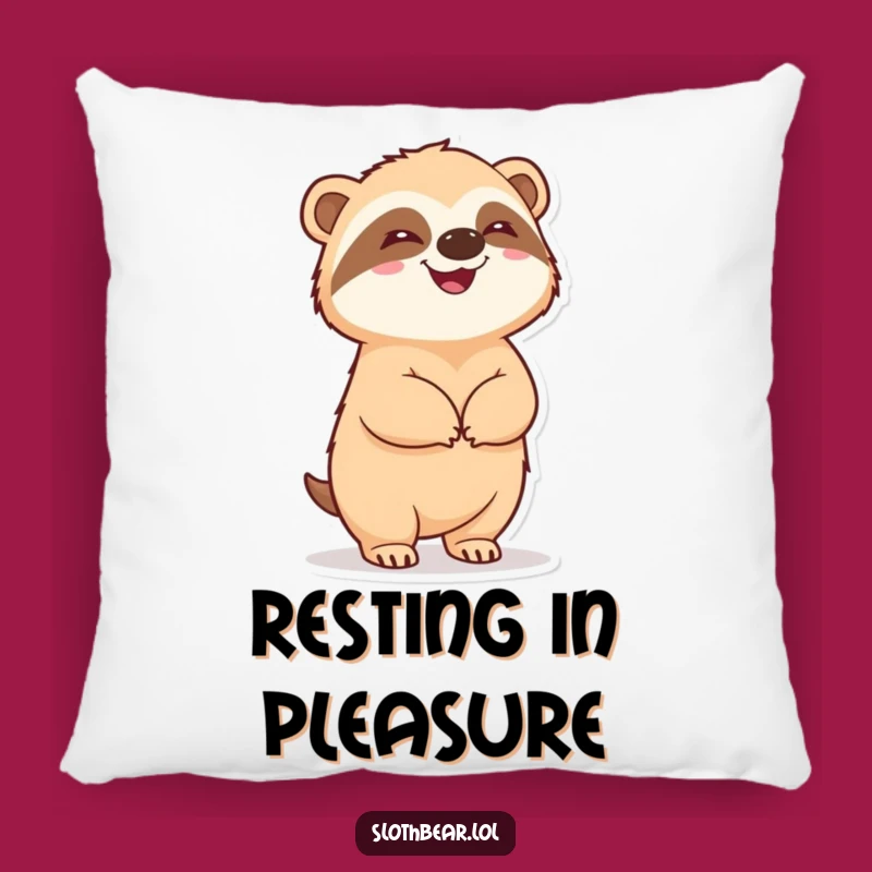 Funny Sloth Bear Pillow: Soft Delighted Bear, a Cozy and Funny Gift