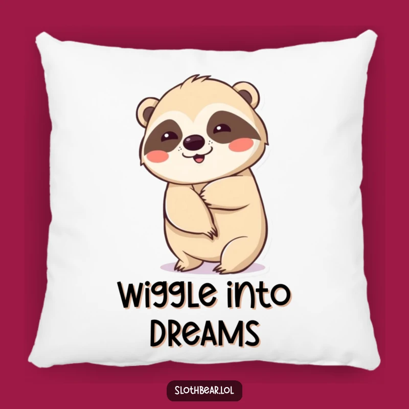 Funny Wiggling Sloth Bear Pillow for Cozy Comfort