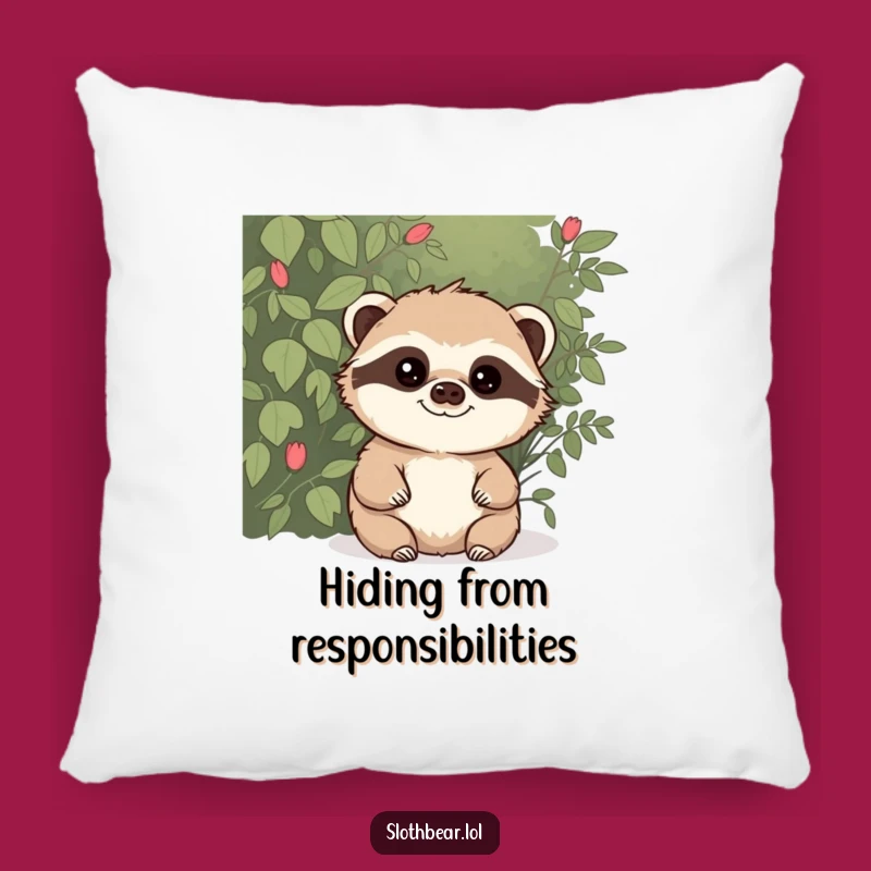 Funny Mischievous Sloth Bear Pillow - Cozy Comfort with a Hint of Playful Trouble