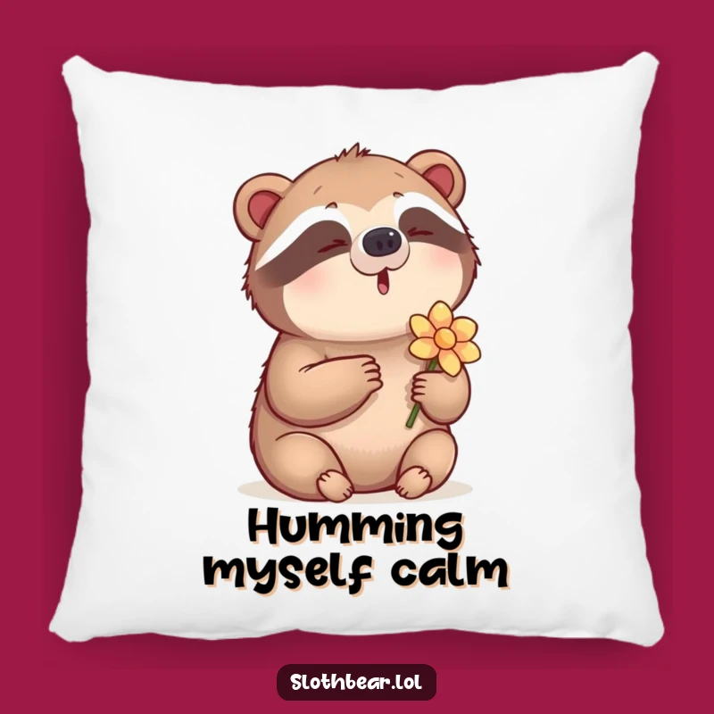 Funny Sloth Bear Humming Pillow: Cozy Up with Musical Comfort and Flowers