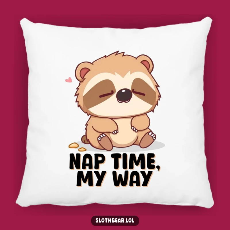 Funny Dazed Sloth Bear Pillow a Comfy and Hilarious Gift