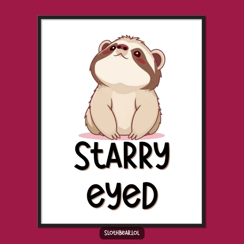 Dreamy Funny Sloth Bear Sky Digital Art: Instant Wonder Decor, Perfect Funny Gift Download!