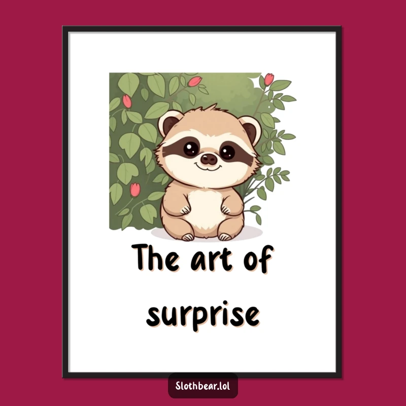 Funny Mischievous Sloth Bear Digital Art - Instant Intrigue for Your Walls