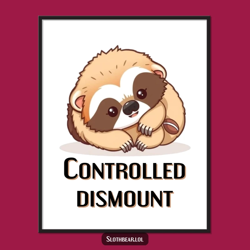 Funny Playful Sloth Bear Cub Digital Art: Downloadable Joy for Your Walls