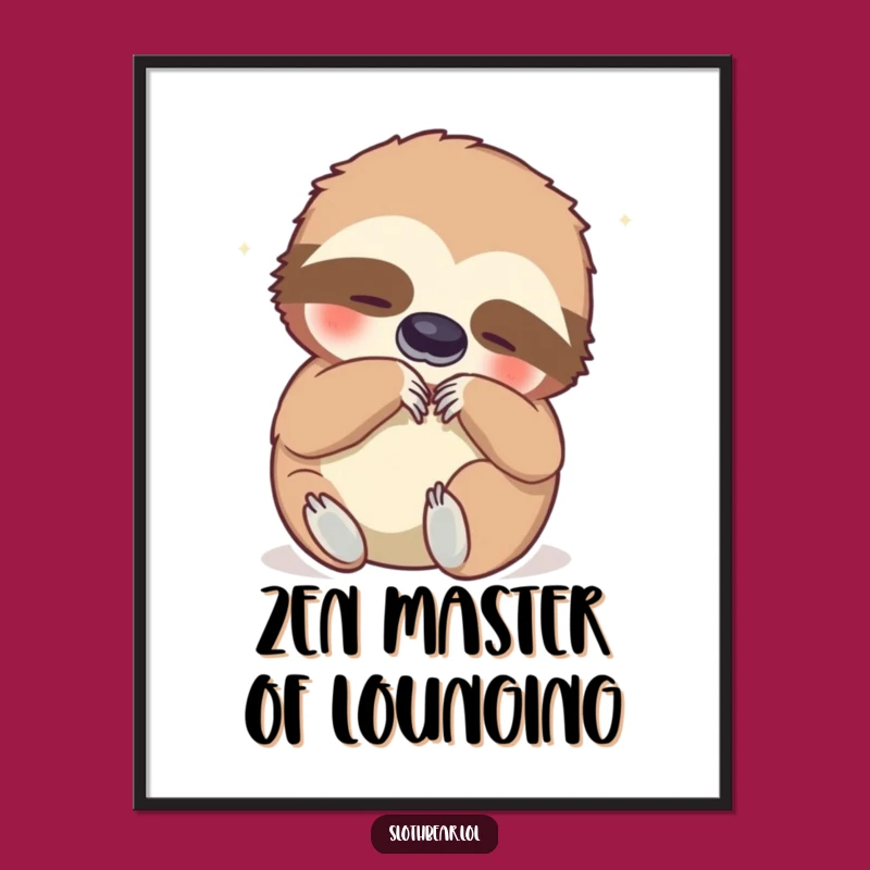 Funny Sloth Bear Belly Scratch Digital Art - Instant Humorous Decor for Your Space